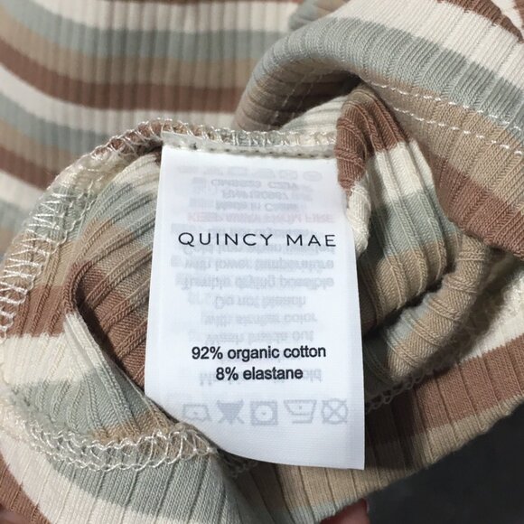 Quincy Mae 0-3M Stripe Swing Dress with Matching Bloomers Brown Green Cream - Picture 8 of 10